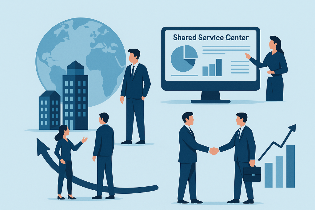 afbeelding van shared service centers en interne verrekening binnen een internationale groep