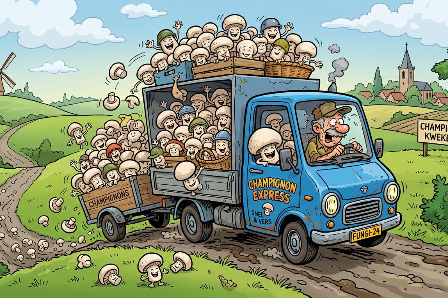 transport van champignons