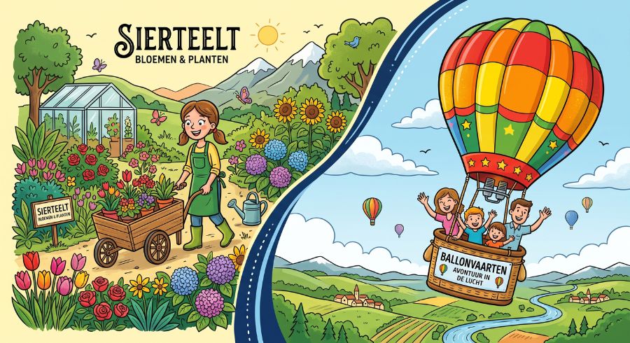 sierteeltproducten + ballonvaarten